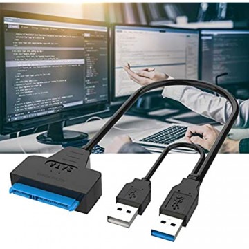 USB 3.0 Zu SATA Adapter SATA Zu USB Kabel 5 Gbit/S Hochgeschwindigkeitszeitsparendes Festplattenkabel Zu USB Dual USB Betriebenes SATA 22 Poliges Festplatten USB 3.0 Kabel