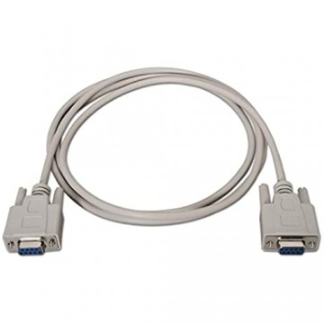 AISENS A112-0067 Null-Modem-Kabel 1 8 m für Kommunikationsgeräte mit Serienanschluss Beige