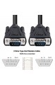 DTECH DB9 zu DB9 RS232 Serielles Kabel Stecker zu Stecker Null Modemkabel Kreuz TX/RX-Leitung für Datenkommunikation (2 m schwarz)