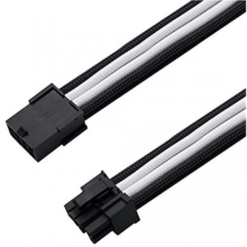 EZDIY-FAB Kabel mit PCIE 6 + 2 Pin - Verlängerungskabel für Netzteil - Weiß und Schwarz