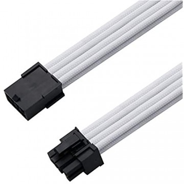 EZDIY-FAB Kabel mit PCIE 6 + 2 Pins – Verlängerungskabel für Stromversorgung – Weiß
