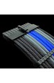 EZDIY-FAB Sleeved Cable - Kabelverlängerung für Stromversorgung mit Combs 24 Pin 8PIN 6PIN 4 + 4 Pin mit Combs- Schwarz Blau Grau