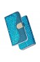 FHXD Kompatibel mit Samsung Galaxy S21 Ultra 5G Hülle Glitzer PU Leder Flip Wallet Case mit [Kartensteckplätzen] [Magnetverschluss] Anti-Schock Kratzfest Schutzhülle-Blau