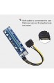 Gazechimp VER008C PCI-E Riser Karte 6 pin PCI Express Adapter USB 3 0 60CM Kabel für Bitcoin Kompakte und Leichte