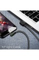 Handy-Datenleitung Typ-C-USB-Datenkabel Android-Doppelbogen-Ladekabel mit Lampe Überlegenes Signalübertragungs-Datenkabel - Schwarz Typ-C-USB 3M