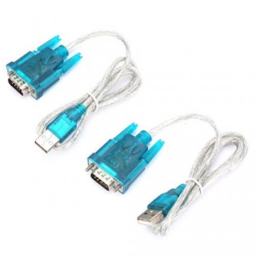 Nitrip 2 Stück Metall Kunststoff HL-340 USB zu RS232 Serial Port Adapter 9-poliges serielles Kabel