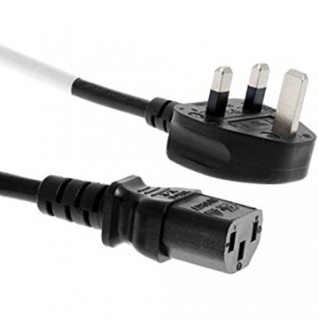 PremiumCord Netzkabel 230V 2m Stromkabel mit UK Stecker auf Kaltgerätebuchse C13 IEC 320 PC Netzkabel 3 Polig Farbe schwarz