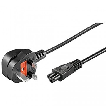 PremiumCord Netzkabel 230V 2m Stromkabel mit UK Stecker auf Kaltgerätebuchse C5 IEC 320 PC Netzkabel 3 Polig Farbe schwarz