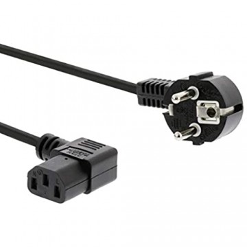 PremiumCord Netzkabel 230V 3m Stromkabel mit Schutzkontakt gewinkelt auf Kaltgerätebuchse C13 gewinkelt IEC 320 PC Netzkabel 3 Polig Farbe schwarz