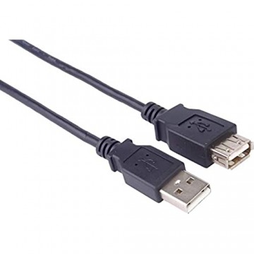 PremiumCord USB 2.0 Verlängerungskabel 2m Datenkabel HighSpeed bis zu 480Mbit/s Ladekabel USB 2.0 Typ A Buchse auf Stecker 2x geschirmt Farbe schwarz Länge 2m