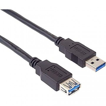PremiumCord USB 3.0 Verlängerungskabel 2m Datenkabel SuperSpeed bis zu 5Gbit/S Ladekabel USB 3.0 Typ A Buchse auf Stecker 9Pin 3x geschirmt Farbe Schwarz Länge 2m