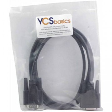 YCS Basics DB9 9 Pin Seriell RS232 männliches und weibliches Verlängerungskabel schwarz 183 cm