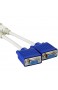 15P VGA-Splitter-Kabel 1 Stecker auf 2 weiblich Y Adapter Monitor-Konverter für PC Video Computer TV-Projektor (White)