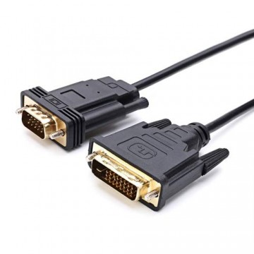 Adapter DVI 24+1 auf VGA Kabel 2m ConnBull DVI-D Stecker auf VGA 15Pin Adapter kabel 1080P mit Hoher Auflösung Konverter für Monitore Projektoren HDTV Schwarz