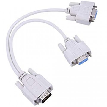 Ba30DEllylelly 0 3 Meter tragbares VGA SVGA 1 PC to 2 Monitor Stecker auf 2 Doppel Buchse Y Adapter Splitter Kabel 15 PIN