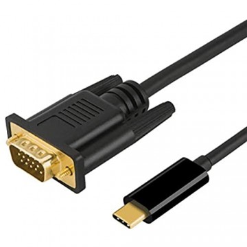 CableCreation 10 Füße USB Typ C (USB-C) zu VGA Stecker auf Stecker Kabel (DP Alt-Modus) für Apple das neue MacBook/Chromebook Pixel/Dell XPS 13 /Yoga 900 /Asus Zen AIO 3M Schwarze Farbe