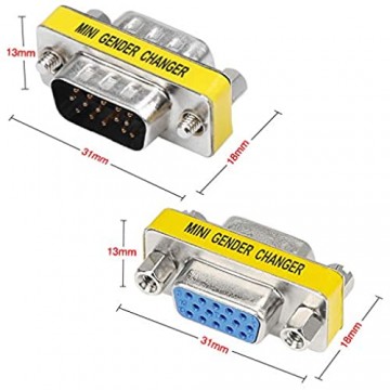 Coolty 20 Pack HD15 VGA SVGA Gender Changer，Buchse auf Buchse &Stecker zu Stecker Seriell Kabel Koppler Adapter