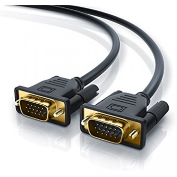 CSL - 2m HQ Full HD VGA Kabel - D-Sub-Stecker - S-VGA zu S-VGA Videokabel - 1080p Full HD - Knickschutz - vergoldete Kontakte - 3-Fach geschirmt - schwarz