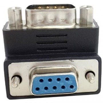 CY D-Sub RS232 9-poliger abgewinkelter 90-Grad-Adapter für Verlängerung von Stecker zu Buchse