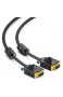 deleyCON 0 5m VGA Kabel 15pol - S-VGA Monitorkabel D-Sub-Stecker 1080p Full HD geschirmt Knickschutz 2 Ferritfilter vergoldete Kontakte - Schwarz