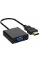 Demarkt HDMI auf VGA Kabel Adapter HDMI auf VGA Konverter HDMI zu VGA Adapter 1080p Schwarz 15cm