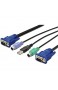 DIGITUS KVM Kabel-Satzfür KVM Konsolen & KVM Switches 3 Meter Geeignet für DS-720xx und DS-23100-1 DS-23200-1 DS-23300-1