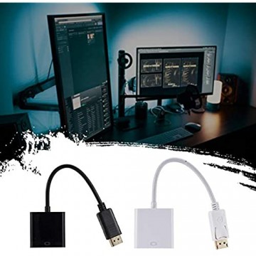 Displayport zu VGA DP zu VGA Kabel Groß DP zu VGA Adapterkabel DLLE DP Adapterkabel Perfektes verlustfreies Signal Plug & Play - Weiß