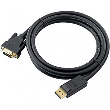 DTECH Displayport zu VGA Kabel 10ft DP Adapterkabel von Stecker zu Stecker mit vergoldetem Stecker - Schwarz - 10 Fuß