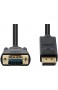 DTECH Displayport zu VGA-Kabel 6 Fuß 1 8 m DP 1 2 zu VGA-Kabel 1080p 60 Hz Full HD Single Link VGA-Ausgang Stecker zu Stecker mit vergoldetem Anschluss