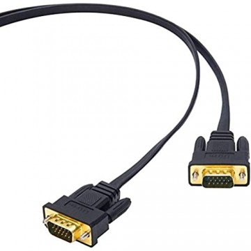 DTECH Ultradünn VGA-Kabel 5m 15-polig Stecker auf Stecker VGA auf VGA Kabel Full HD 1080P