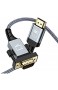 HDMI auf VGA Kabel 1.8 Meter -【Vergoldete&Aluminiumschale】 Snowkids HDMI auf VGA Kabel Konverter Nylon geflochten 1080P Kompatibel für Computer Desktop Laptop PC Monitor Projektor HDTV