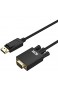 ICZI DisplayPort auf VGA Kabel 3 m 1080P@60Hz DP zu VGA Verbindungskabel mit Vergoldet Stecker für der Monitoren mit 15-Pin-VGA-Anschluss Schwarz