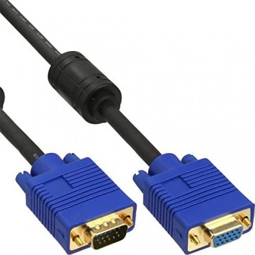 InLine 17701S Premium S-VGA Verlängerung Kabel (15-polig HD-Stecker auf HD-Buchse 1m) schwarz