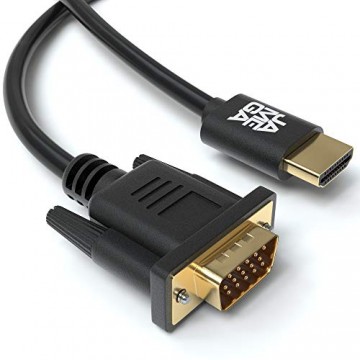 JAMEGA - 2m HDMI zu VGA Konverter-Kabel | Vergoldete HDMI auf VGA D-SUB 15 Pin HDTV 1080P Auflösung umwandeln kompatibel mit Computer Desktop Laptop PC Monitor Beamer
