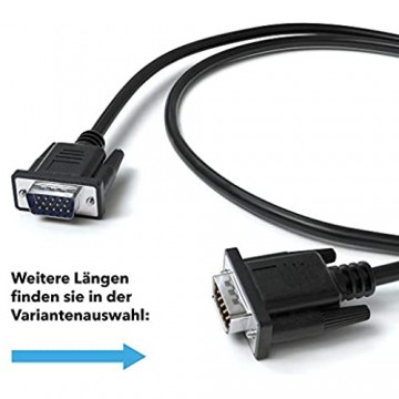 JAMEGA - 2m VGA Kabel | 15 – Polig Full HD 1080p für PC & Notebook zu Monitor TV Beamer