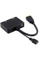 JSER HDMI zu VGA & HDMI Buchse Splitter mit Audio Video Kabel Konverter Adapter für HDTV PC Monitor