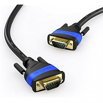 KabelDirekt – 0 5 m – VGA-Kabel (15-polig Full HD/1080p 3D-fähig VGA-Stecker auf VGA-Stecker verbindet PCs mit Monitoren/Röhrenbildschirmen/Fernsehern vergoldete Kontakte schwarz)