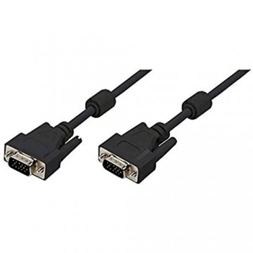 LogiLink VGA Monitor Kabel 5m 14-pin (entspricht 15-pin VGA männlich/männlich 2-fache Abschirmung Ferritkern) schwarz