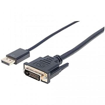 Manhattan 152136 DisplayPort 1.2a Stecker auf DVI-Kabel (24+1) Stecker 3m schwarz