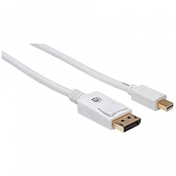 Manhattan Mini-DisplayPort Monitorkabel (Mini-DisplayPort-Stecker auf DisplayPort-Stecker) 1 m weiß
