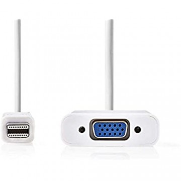 Nedis - Mini Displayport-Kabel - DisplayPort 1.2 - Mini DisplayPort Stecker - VGA Buchse - 21.6 Gbps - Vernickelt - 0.20 m - rund - PVC - Weiss