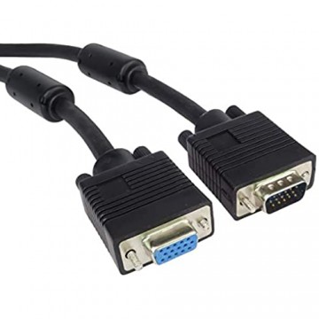 PremiumCord VGA Verlängerungskabel 7 m M/F HQ (Koax) SVGA Video Monitor Coaxial Kabel für FULL HD 1080p DDC2 schwarz kpvc07