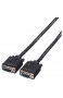 ROLINE VGA Kabel | Monitorkabel mit HD D-Sub Stecker | 1280 x 720 Pixel | Zum Anschluss an ein Notebook Beamer oder PC | Schwarz