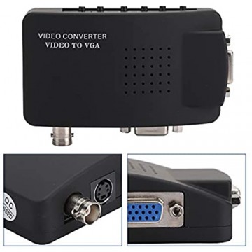 Socobeta Konverteradapter BNC S-Video zu VGA HD Konverteradapter für Computer PC Monitor EU-Stecker
