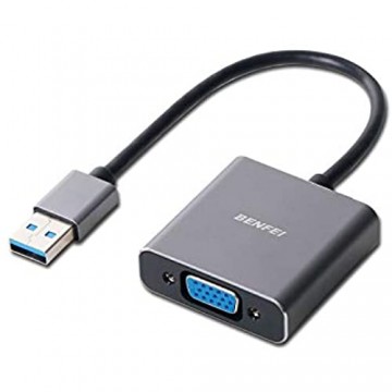 USB 3.0 auf VGA Adapter BENFEI 1080P Full HD Stecker auf Buchse Konverter[Aluminum Alloy]