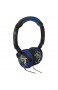 Amarina MICAMA0003 DJ-Kopfhörer faltbar + iPhone-Adapter schwarz/blau