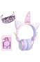 Einhorn Kinderkopfhörer Kabellos Bluetooth Mädchen Kopfhörer Kopfhörer Over-Ear mit 85dB Lautstärke Begrenzung Cat Ear Kopfhörer Headsets für Kinder mit Mikrofon (Bluetooth-lila)