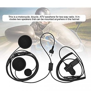 Funsprechgerät Vollgesichtshelm Kopfhörer Haltbar Zuverlässig Zwei Pin Walkie Talkie Ohrhörer Einfach Bedienen Tragbar Funksprechanlage Headset Geeignet für Motorrad Fahrrad ATV
