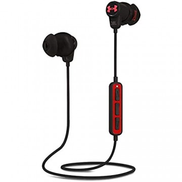 JBL Under Armour Sport-Kopfhörer Bluetooth/Wireless schweißresistent Lautstärke/Musik/Telefonieren kompatibel mit iPhone Android Tablets und MP3-Geräten Schwarz/Rot