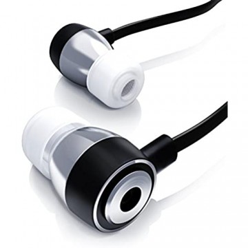 Liam & DAAN in-Ear Kopfhörer Flat Style/Alu Flat Design Earphone | 10mm Schallwandler optimiert | LD Design | Schwarz